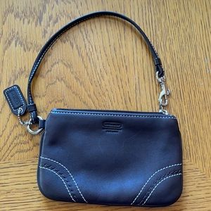 Coach brown leather wristlet